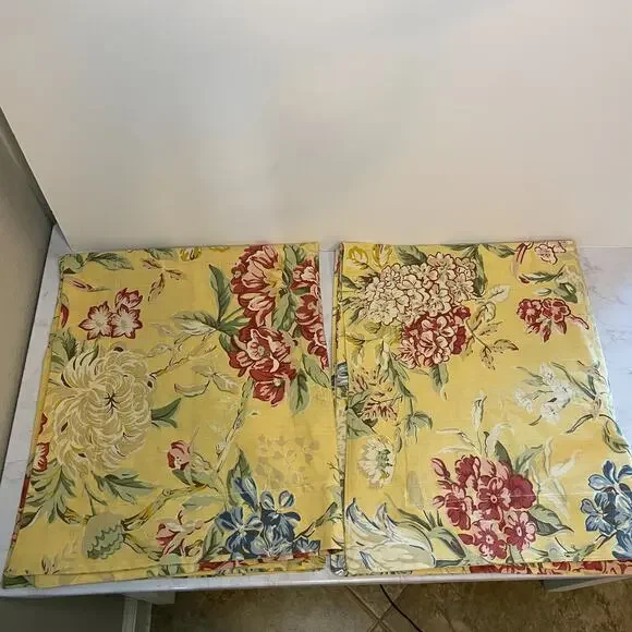 Pottery Barn Elodie Standard Sham Floral Yellow 100% Cotton Pillowcases - Picture 6 of 6